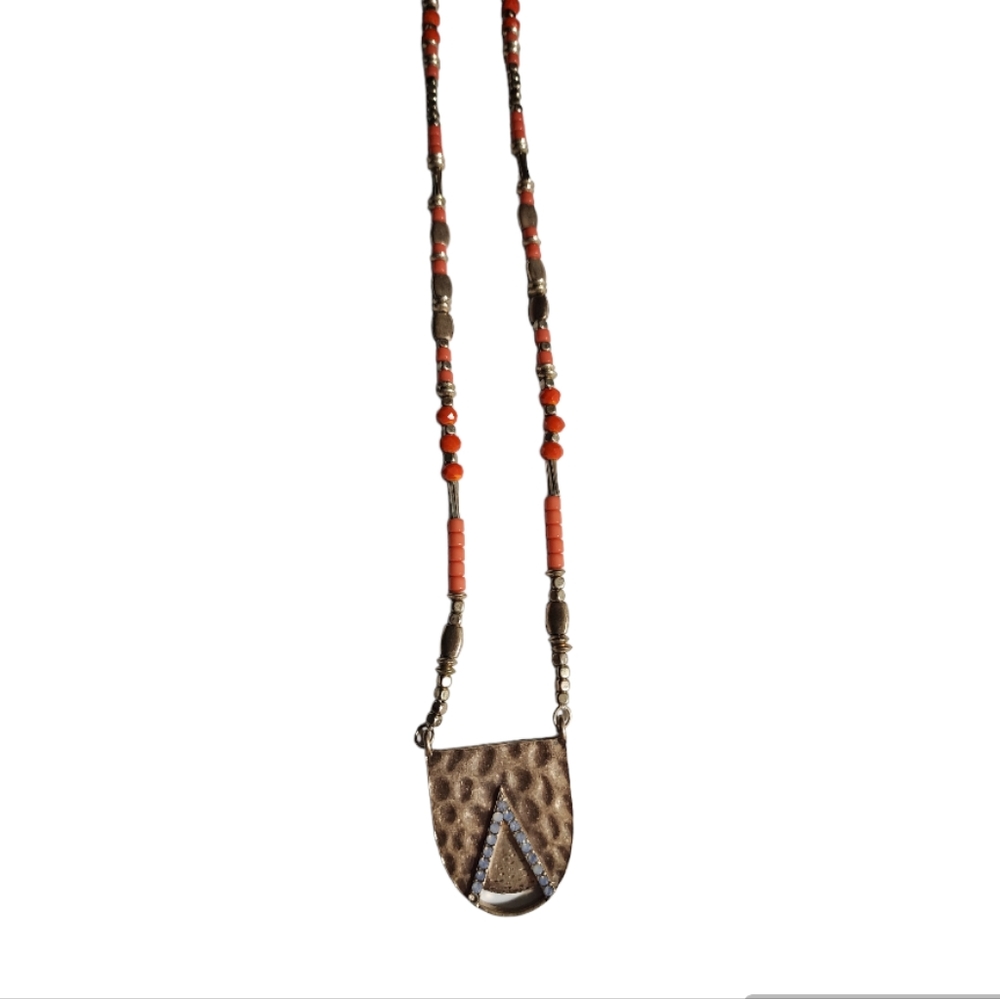 NWT G by Gennaro Orange/Gold Necklace Gold Tone Chain